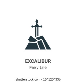 Excalibur vector icon on white background. Flat vector excalibur icon symbol sign from modern fairy tale collection for mobile concept and web apps design.