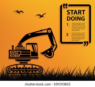 Excavate design,Your text on clean background,vector