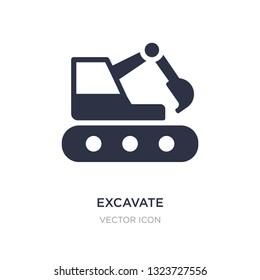 excavate icon on white background. Simple element illustration from Transport concept. excavate sign icon symbol design.