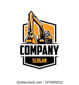 
Excavating land clearing constructing ready made logo isolated vector EPS