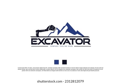 excavation company logo. excavator company logo. earthwork company logo. excavator company creative logo.