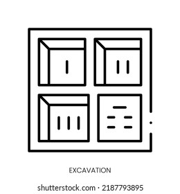 excavation icon. Linear style sign isolated on white background. Vector illustration