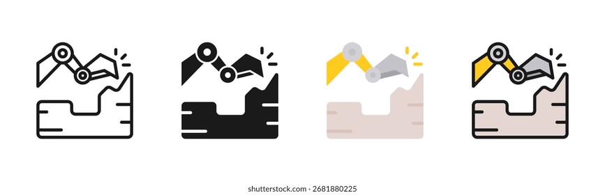 Excavation Icon Pack Em Vários Estilos