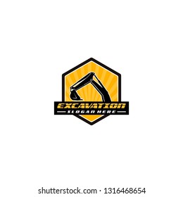 Excavation logo template vector