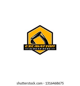 Excavation logo template vector