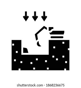 excavation pit for building glyph icon vector. excavation pit for building sign. isolated contour symbol black illustration