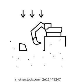 excavation pit for building line icon vector. excavation pit for building sign. isolated contour symbol black illustration