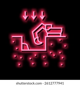 excavation pit for building neon light sign vector. excavation pit for building illustration