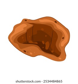 Ausgrabungsgrube Cartoon. Steinbruch Loch, Grabenhöhle, Abgrund Abgrund Grabungsgrube Zeichen. einzelne Symbol, Vektorgrafik