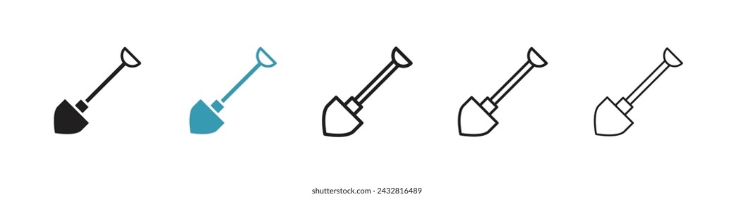 Excavation Tool Vector Icon Set. Soil Engagement vector symbol for UI design.