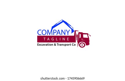 Excavation and Transport logo vector illustration