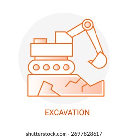Traço editável do ícone do vetor de escavação