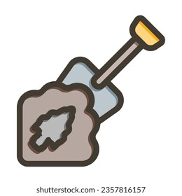 Excavation Vector Thick Line Filled Colors Icon For Personal And Commercial Use.
