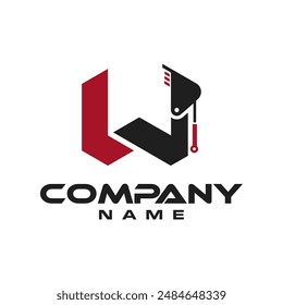 Excavator alphabet letter logo vector