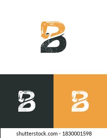 Excavator and B logo template.