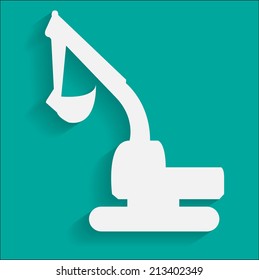 Excavator or Backhoe icon vector illustrations
