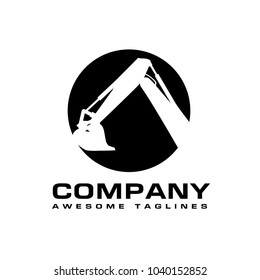 Excavator and backhoe logo template