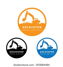 Excavator and backhoe logo Template