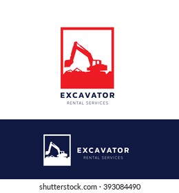 Excavator and backhoe logo Template