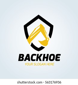 Excavator and backhoe logo template.