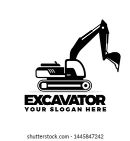 Excavator backhoe logo template vector illustration
