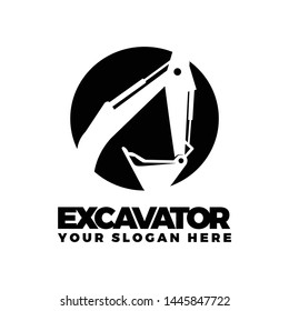 Excavator backhoe logo template vector illustration