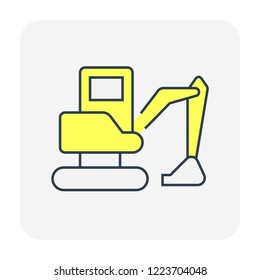 Bodengrabung und Gerätesymbol.