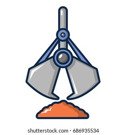 Excavator bucket icon. Cartoon illustration of excavator bucket vector icon for web design