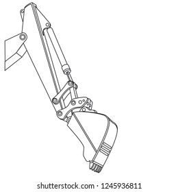 Excavator bucket icon outline style. Vector