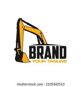 excavator bucket logo with yellow color