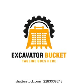 excavator bucket repair vector illustration logo design