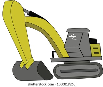 excavator canstruction car vector drawing