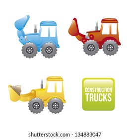 excavator cartoon over white background. vector illustration