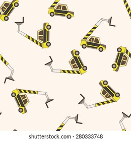 Excavator , cartoon seamless pattern background