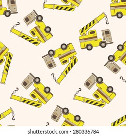 Excavator , cartoon seamless pattern background