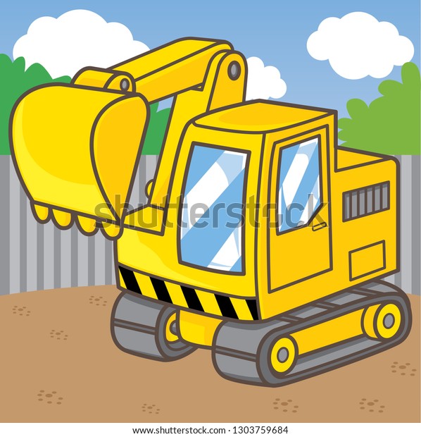 Excavator Cartoon, vector\
cartoon
