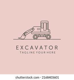 diseño de símbolo vectorial del logotipo de la línea de concepto de excavadora