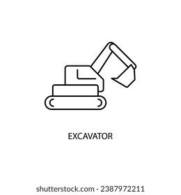 Excavator concept line icon. Simple element illustration. Excavator concept outline symbol design.