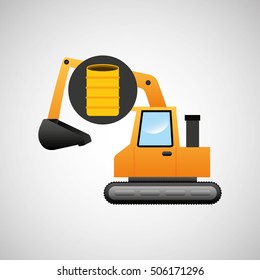 excavator construction barrel graphic vector illustration eps 10