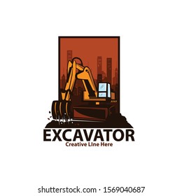 excavator and construction of building