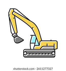 excavator construction car vehicle color icon vector. excavator construction car vehicle sign. isolated symbol illustration