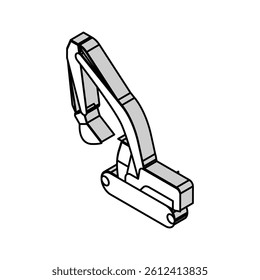 excavator construction car vehicle isometric icon vector. excavator construction car vehicle sign. isolated symbol illustration