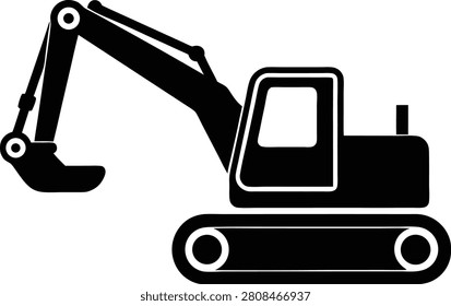 Excavator construction digger icon vector
