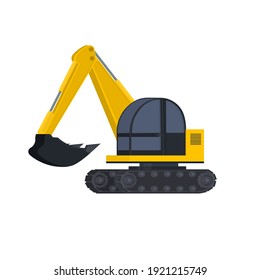 Excavator. Construction equipment, vector illustration