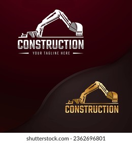 Excavator construction heavy equipment logo 