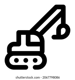 excavator for construction icon lineal