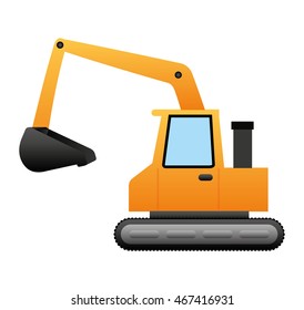 excavator construction isolated icon vector illustration design
