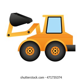 excavator construction isolated icon vector illustration design