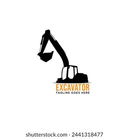 Excavator construction logo concept vector template