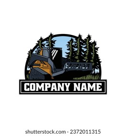 Excavator for construction logo design